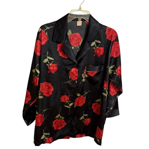 Batista Long Sleeve Blouse SZ 2 Plus Rose Evening Night Out Valentines Day - Picture 1 of 5